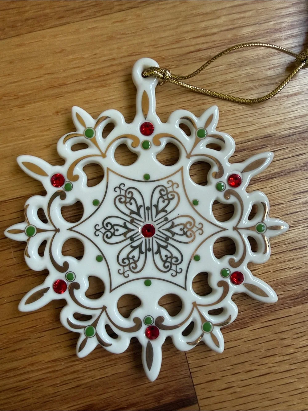 Lenox China Jewels Snowflake Ornament 4 in new in box